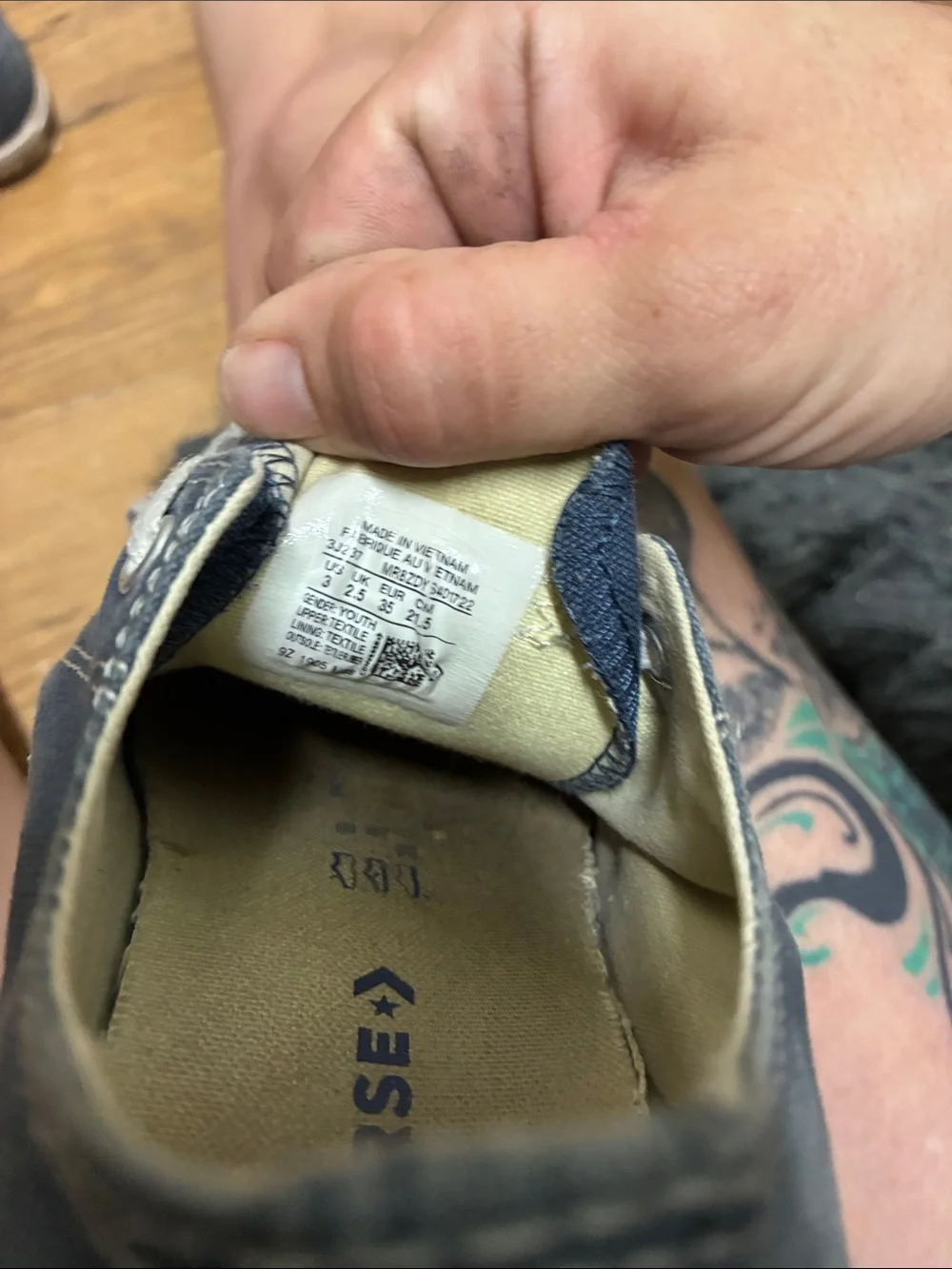 Converse dusty blue size 3